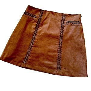 Faux suede mini skirt with braided accent Cato Sz 4